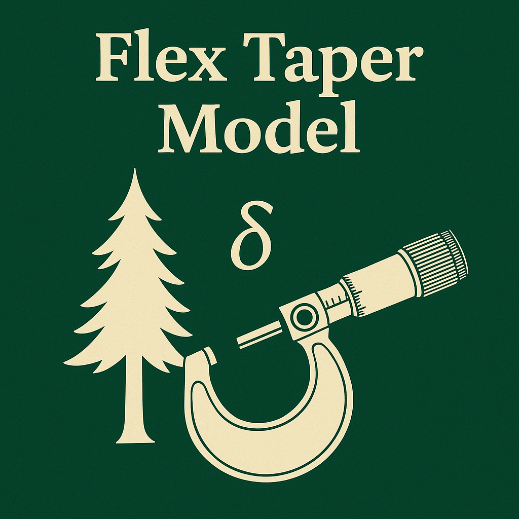 Flex Taper Model illustration with delta symbol and micrometer