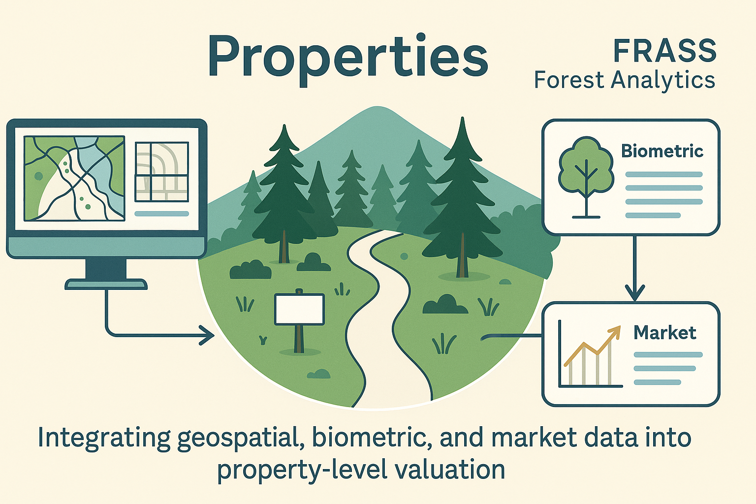 Forestland properties analyzed in FRASS forest analytics