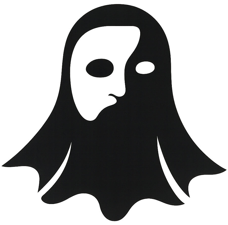 Stylized phantom mask symbol representing the Phantom of the Recession concept.